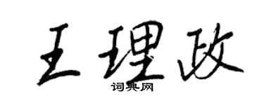 王正良王理政行书个性签名怎么写