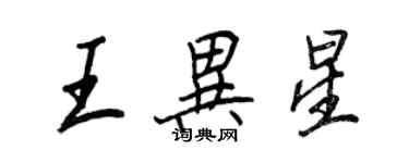 王正良王异星行书个性签名怎么写