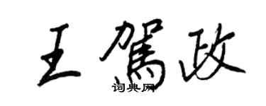 王正良王驾政行书个性签名怎么写