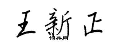 王正良王新正行书个性签名怎么写