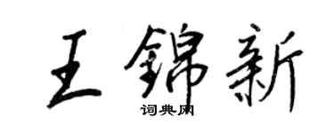 王正良王锦新行书个性签名怎么写