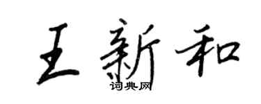 王正良王新和行书个性签名怎么写