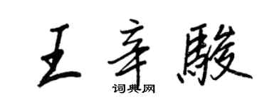 王正良王辛骏行书个性签名怎么写