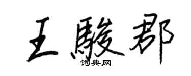 王正良王骏郡行书个性签名怎么写