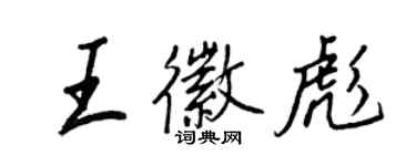 王正良王徽彪行书个性签名怎么写