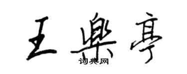 王正良王乐亭行书个性签名怎么写