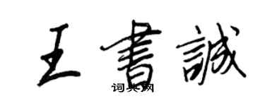 王正良王书诚行书个性签名怎么写