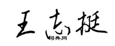 王正良王志挺行书个性签名怎么写