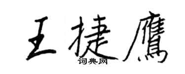 王正良王捷鹰行书个性签名怎么写