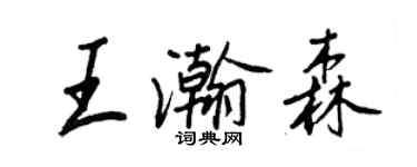 王正良王瀚森行书个性签名怎么写