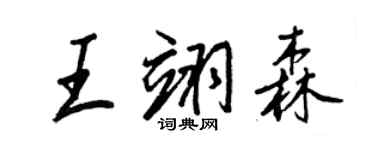 王正良王翊森行书个性签名怎么写