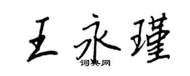 王正良王永瑾行书个性签名怎么写