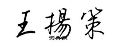 王正良王扬策行书个性签名怎么写