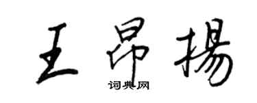 王正良王昂扬行书个性签名怎么写