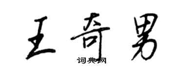 王正良王奇男行书个性签名怎么写