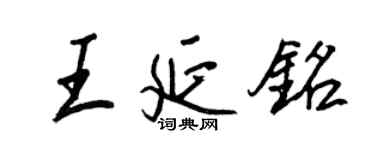 王正良王延铭行书个性签名怎么写