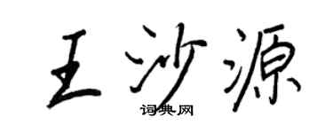 王正良王沙源行书个性签名怎么写