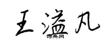 王正良王溢凡行书个性签名怎么写