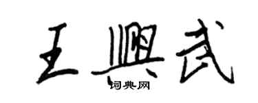 王正良王兴武行书个性签名怎么写