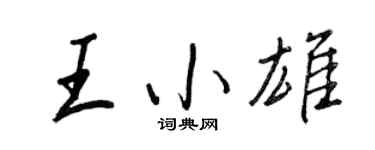 王正良王小雄行书个性签名怎么写