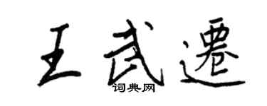 王正良王武迁行书个性签名怎么写