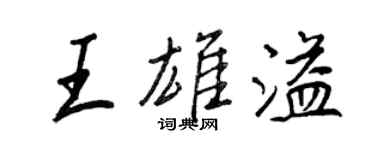王正良王雄溢行书个性签名怎么写