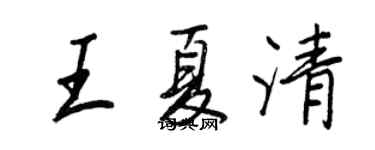 王正良王夏清行书个性签名怎么写