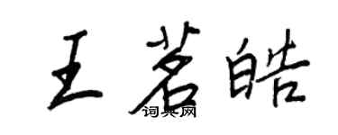 王正良王茗皓行书个性签名怎么写