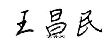 王正良王昌民行书个性签名怎么写