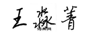 王正良王淼菁行书个性签名怎么写