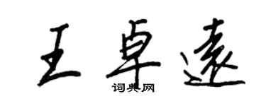 王正良王卓远行书个性签名怎么写