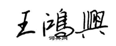 王正良王鸿兴行书个性签名怎么写