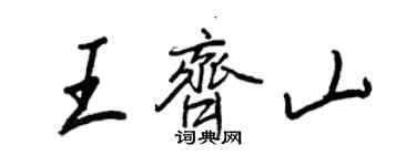 王正良王齐山行书个性签名怎么写