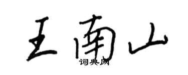 王正良王南山行书个性签名怎么写