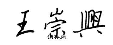 王正良王崇兴行书个性签名怎么写
