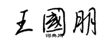 王正良王国朋行书个性签名怎么写