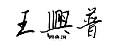 王正良王兴普行书个性签名怎么写