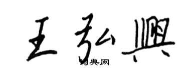 王正良王弘兴行书个性签名怎么写