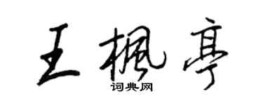 王正良王枫亭行书个性签名怎么写