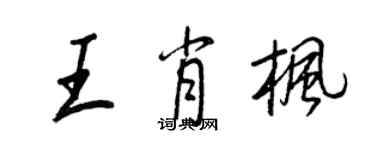 王正良王肖枫行书个性签名怎么写