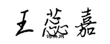 王正良王蕊嘉行书个性签名怎么写