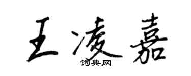 王正良王凌嘉行书个性签名怎么写
