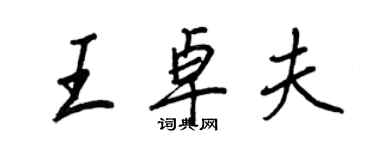 王正良王卓夫行书个性签名怎么写