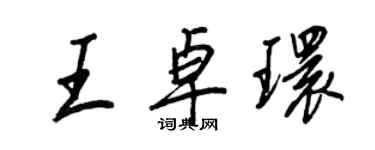 王正良王卓环行书个性签名怎么写