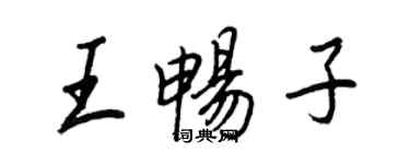 王正良王畅子行书个性签名怎么写