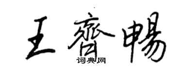 王正良王齐畅行书个性签名怎么写