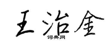 王正良王治金行书个性签名怎么写