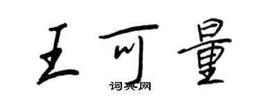 王正良王可量行书个性签名怎么写