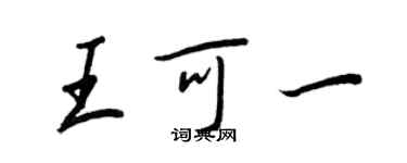 王正良王可一行书个性签名怎么写