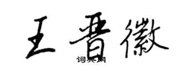 王正良王晋徽行书个性签名怎么写